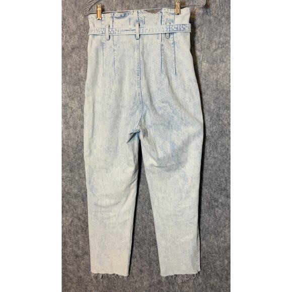 Abercombie & Fitch High Waist Acid Wash Paper Bag Mom Jeans Sz 2 - Picture 4 of 7
